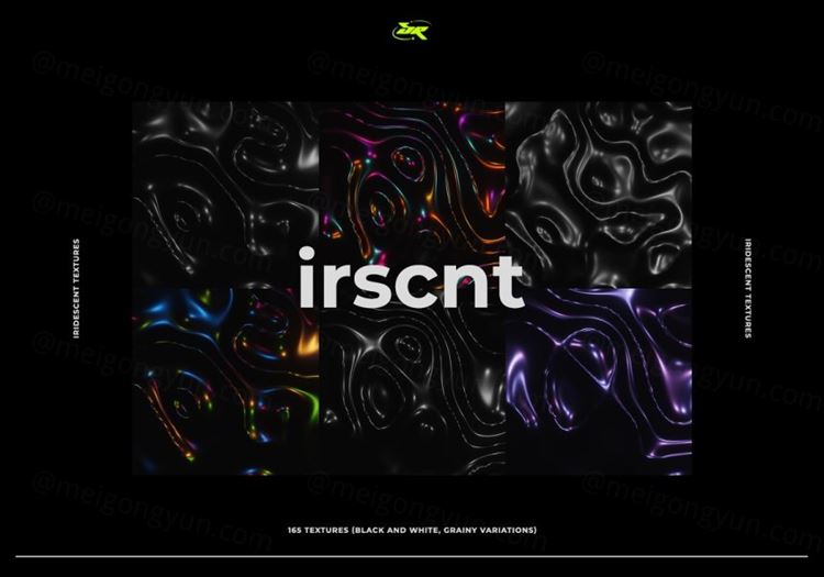 潮流未来派酸性艺术彩虹迷幻镀铬金属全息渐变纹理背景素材 IR