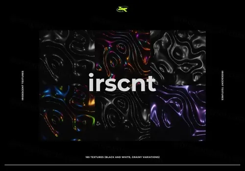 潮流未来派酸性艺术彩虹迷幻镀铬金属全息渐变纹理背景素材 IR