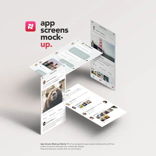 多屏幕透视模型样机 Perspective App Screens Mock-Up 11