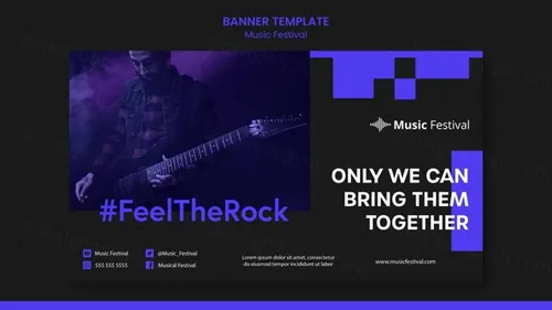 另类音乐节摇滚演唱会宣传广告海报PSD模板 Music festival post template