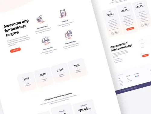 移动应用登陆屏蔽门模板Mobile App Landing PSD T