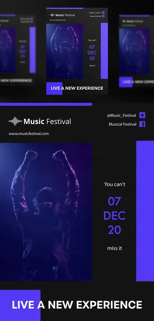 另类音乐节摇滚演唱会宣传广告海报PSD模板 Music festival post template