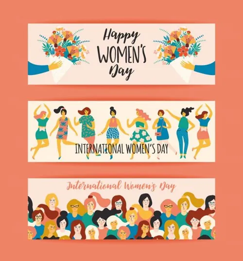 母亲节妇女节女神节另类配色风格卡片海报横幅EPS矢量插画素材