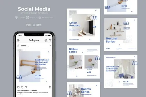 时尚简约高端新孟菲斯风格的ADL社交媒体