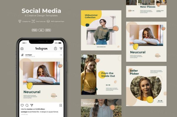 时尚高端流行风格新孟菲斯风格adl-social-media