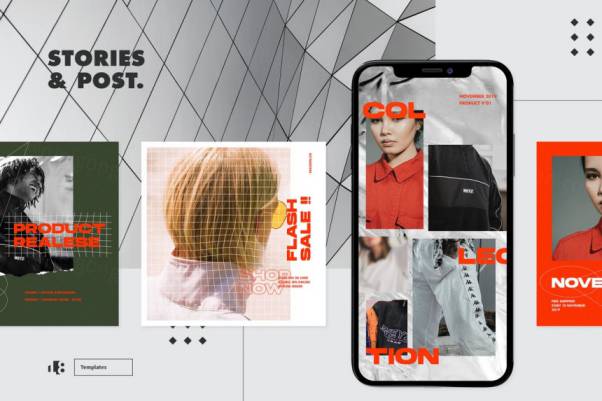 时尚高端简约度用途的高品质海报instagram-template