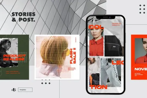 时尚高端简约度用途的高品质海报instagram-template