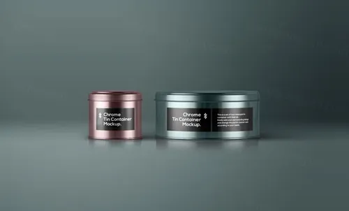 锡盒包装设计PSD贴图样机Psd Tin Container Packaging