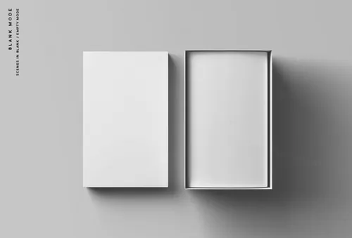 高端女鞋鞋盒外观设计图样机模板  Shoe Box Mockup