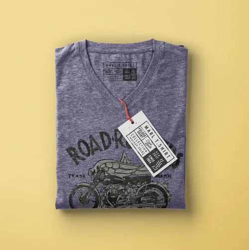 折叠式psd希瑟T恤样机 Psd Heather T-Shirt Mockup