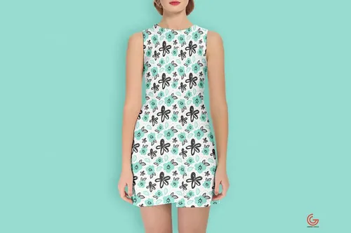 女士女孩连衣裙图案设计展示样机模板 Girl Dress Mockup