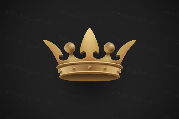 金色皇家王冠皇冠矢量图标插图元素装饰EPS矢量素材 Golden royal