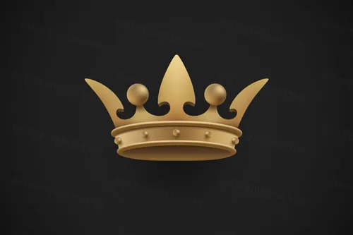 金色皇家王冠皇冠矢量图标插图元素装饰EPS矢量素材 Golden royal