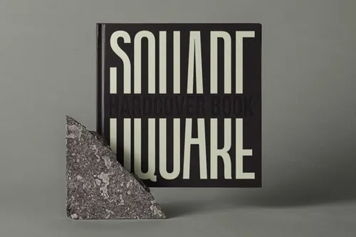 封面为psd的精装书样机 Square Psd Hardcover Book Mockup 4