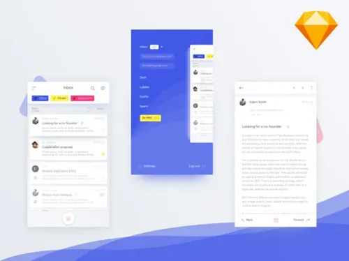 邮箱客户端 APP UI 套件 Mail client app (.s