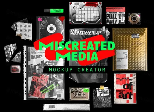 价值49美元！无与伦比的复古做旧设计样机合集包Miscreated Media Mockup Creator