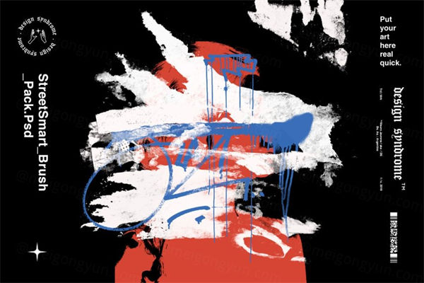 复古做旧设计仿旧艺术街头撕纸涂鸦PS笔刷素材 StreetSmart