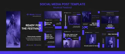 另类音乐节摇滚演唱会宣传广告海报PSD模板 Music festival post template