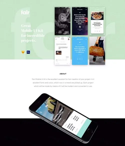 130个界面 iOS Sketch UI素材包Fair Mobile