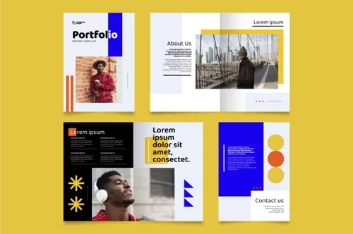 创意工作室简介自由工作者个人简历矢量设计模板素材 Creative Portfolio templates