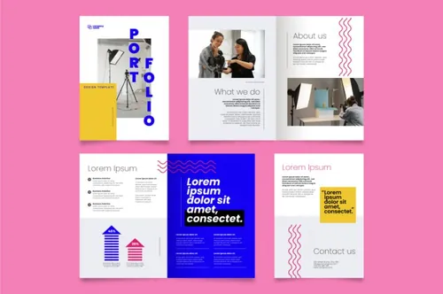 创意工作室简介自由工作者个人简历矢量设计模板素材 Creative Portfolio templates