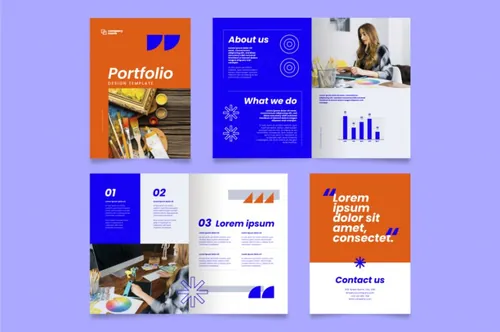 创意工作室简介自由工作者个人简历矢量设计模板素材 Creative Portfolio templates