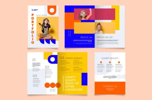 创意工作室简介自由工作者个人简历矢量设计模板素材 Creative Portfolio templates