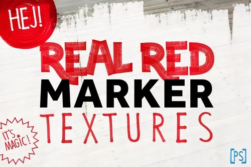 红色记号笔纹理 REAL RED MARKER