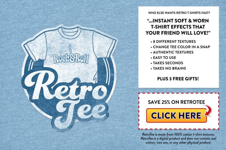 复古T恤模板包 RetroTee Worn Tee Effe