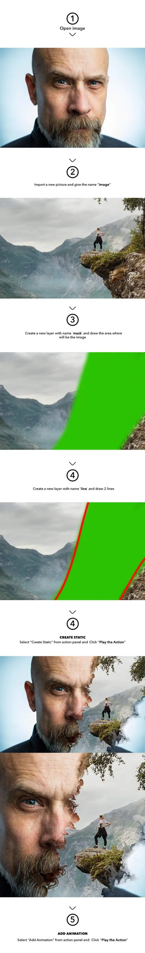 GIF动画特效照片处理效果ps动作Gif Animated Horizon Photoshop