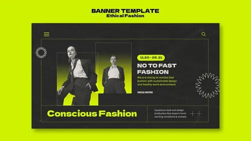 欧美道德时尚大牌酸性艺术大胆配色排版设计落地页横幅海报PSD