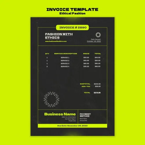 欧美道德时尚大牌酸性艺术大胆配色排版设计品牌形象店票据小票设计PSD模板素材