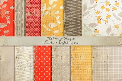 阳光数字背景纹理素材Sunshine Digital Papers