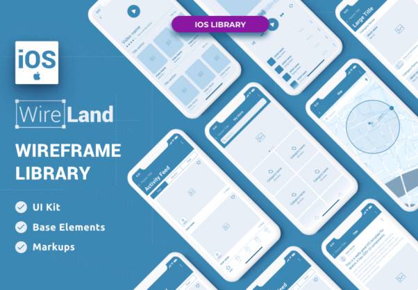 【iOS篇】完整的移动APP线框原型库UI工具包 Wireland for iO
