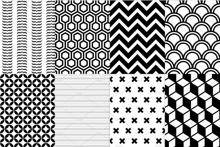 8种黑板几何无缝背景纹理素材 8 black and