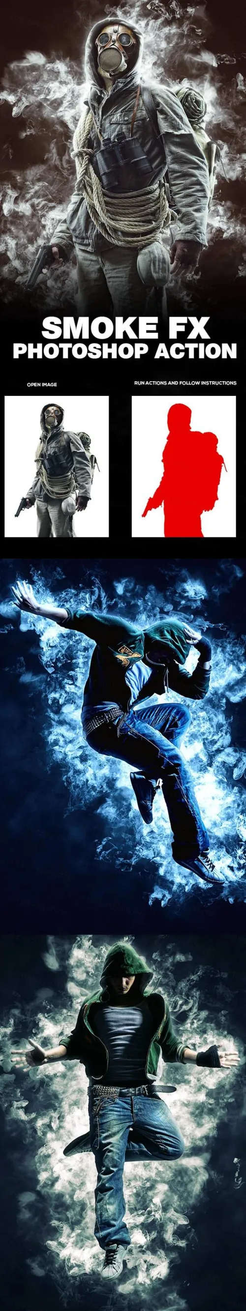 烟雾特效照片处理效果ps动作Smoke EFX Photoshop Action