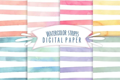水彩纸张效果的背景纹理 Watercolor stripes