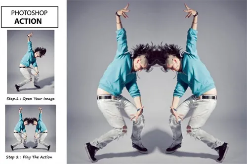 镜子艺术照片后期处理效果ps动作Mirror - Photoshop