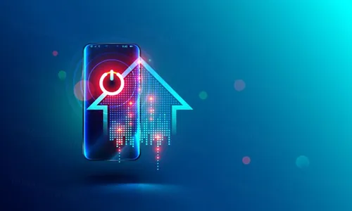 智能家居Wi-Fi无线控制IOT物联网家庭自动化智能设备概念宣传矢量插画素材 Smart home