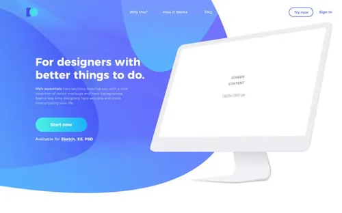 网页毕业设计作品网页展示样机模板 Creative Headers