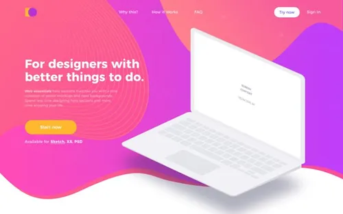 网页毕业设计作品网页展示样机模板 Creative Headers