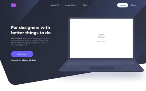 网页毕业设计作品网页展示样机模板 Creative Headers