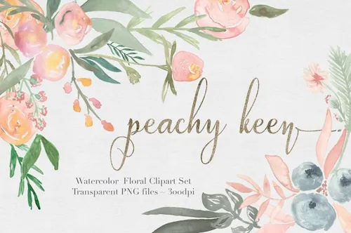 水彩剪贴画集 Peachy Keen Watercolor