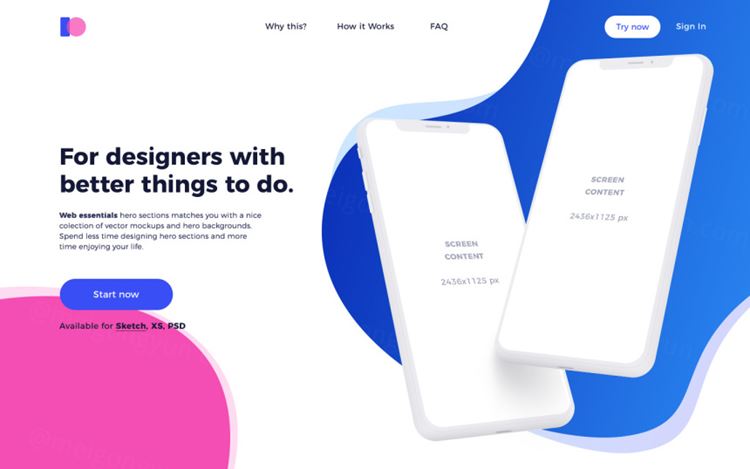 APP移动界面毕业设计作品网页展示样机模板 Creative Headers