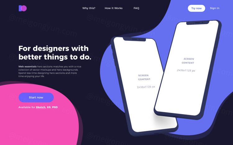 APP移动界面毕业设计作品网页展示样机模板 Creative Headers