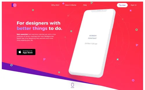 网页设计APP移动界面毕业设计作品网页展示样机模板 Creative Headers