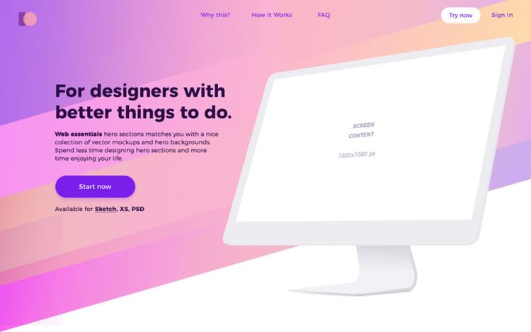 网页设计APP移动界面毕业设计作品网页展示样机模板 Creative Headers
