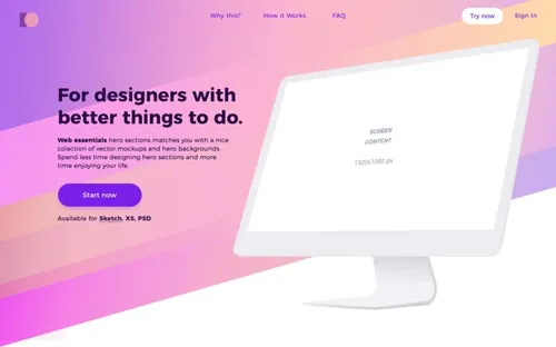 网页设计APP移动界面毕业设计作品网页展示样机模板 Creative Headers