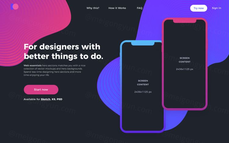 APP移动界面毕业设计作品网页展示样机模板 Creative Headers