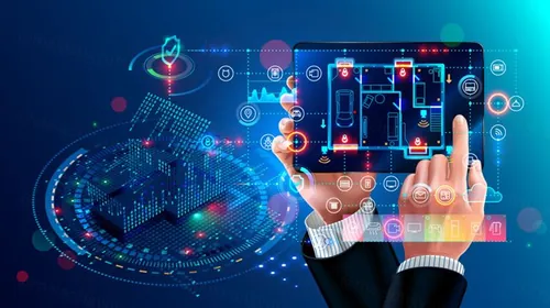 智能家居Wi-Fi无线控制IOT物联网家庭自动化智能设备概念宣传矢量插画素材 Smart home